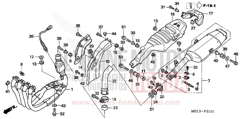 SILENCIEUX D'ECHAPPEMENT (CBR1000RR6/7) von CBR1000RR "Fireblade" WINNING RED (R258BA) von 2007